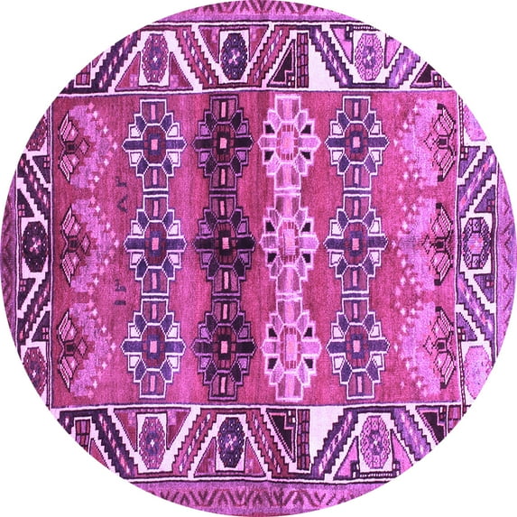 Ahgly Company Indoor Round Persian Purple Traditional Area Rugs, 7' Round