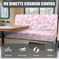thumbnail image 4 of Jeiento Pink Cow Print RV Dinette Cushion Covers Set Include 1 Bench Cover 1 Backrest Cover Elastic Camper Cushion Covers Washable Couch Cover for RV Camper Sofa 4Th of July Decor RV Accessory, 4 of 7