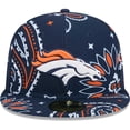 thumbnail image 2 of Men's New Era Navy Denver Broncos Paisley 59FIFTY Fitted Hat, 2 of 6