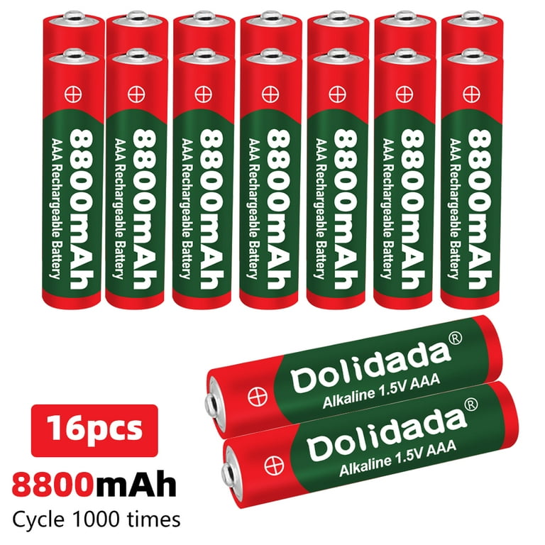 Alkaline Double A Batteries 16 Pack,Rechargeable 1.5V AA Battery,Long  Lasting,Low Self Discharge - All Purpose for Household and Daily Use,Single