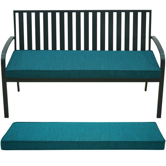 AONETOZ Cojín de banco para exteriores, de tela de olefina, para muebles de exterior, con funda extraíble, resistente a la lluvia y a la decoloración, para sofá de jardín, porche, con corbatas, 42 x 1