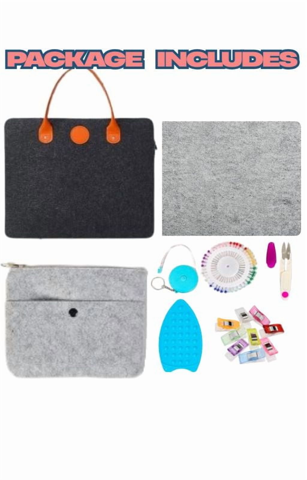 Wool Pressing Mat for Quilting, Portable 17''x13.5'' Heat Resistant Ironing Mat Board with Silicon Iron Rest Pad, Tabletop Sewing & Cutting Supplies