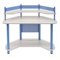 thumbnail image 2 of Studio Designs Petits Espaces Coin Ordinateur Bureau Bureau d'Étude, Bleu, 2 of 5