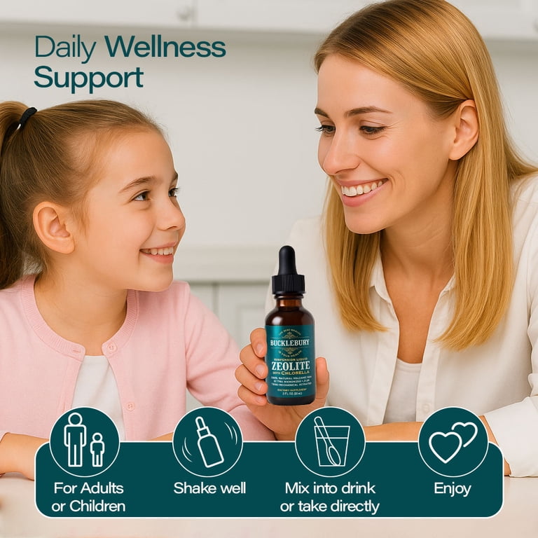 Bucklebury Zeolite Liquid Suspension, Chlorella Detox, Immune and