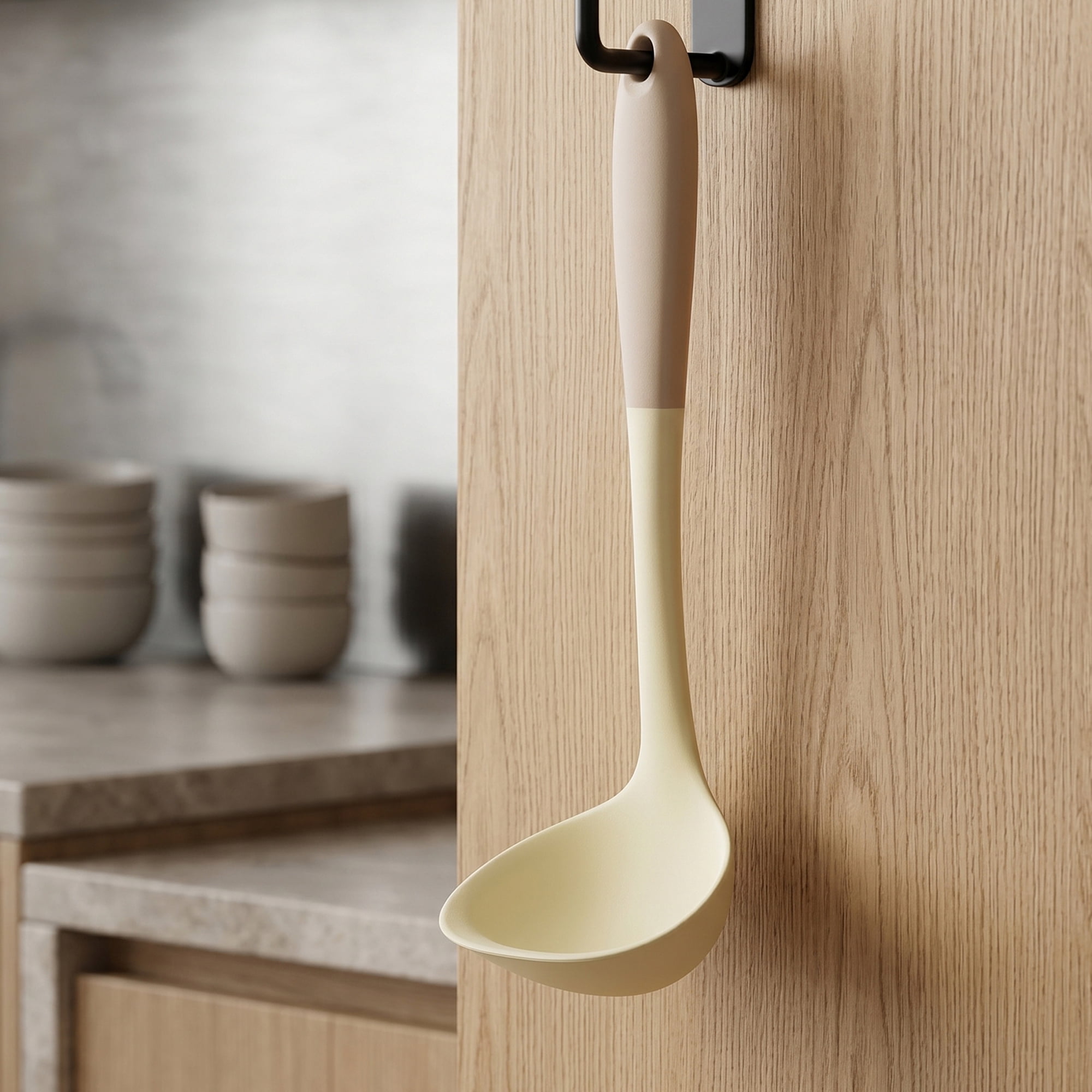 Unique Bargains Non Stick Heat Resistant Silicone Spoon Soup spoon A 11.2x3.5in