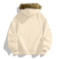thumbnail image 3 of Men's New Style Warm Hooded Fur-Collar Jacket, Khaki, Size XXL, 3 of 4