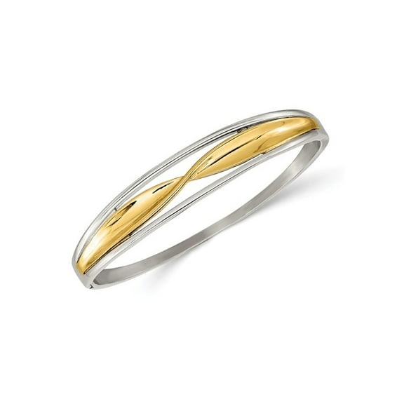 Gem & Harmony Yellow Plated Stainless Steel Bangle Bracelet for Women
