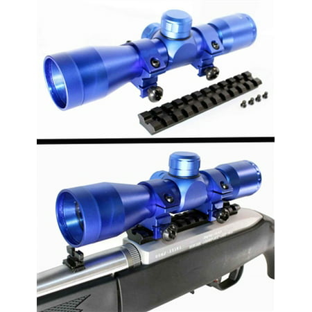 HUNTING 4X32 MilDot Scope Blue Kit For Ruger 10 22 TRINITY Weaver Rail Rings Complete (Best 22 For Hunting)