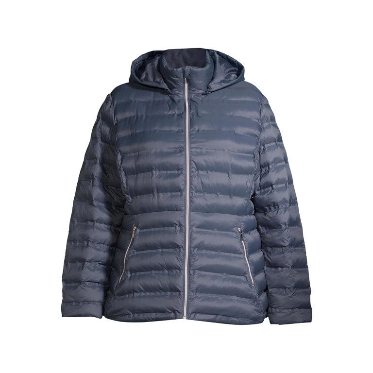 women's plus size packable puffer jacket