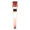 thumbnail image 3 of Solitaire with Accents Engagement Ring for Women - 1.06ct Natural Garnet in 18K Rose Gold Promise Ring, 3 of 6