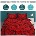 thumbnail image 5 of 3 Pcs Soft Bedding Set, Includes 1 Duvet Cover with Zipper And 2 Pillow Shams,Valentine's Day Rose Flower King(102"×90"), 5 of 8