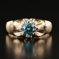 thumbnail image 4 of Pompeii 2Ct Blue Diamond Men's Belcher Solitaire Ring Gold High Polished Lab Grown, 4 of 4
