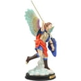 thumbnail image 2 of Catholic Colorful Archangel Saint Michael With Javelin Spear Shield Statue 10"H, 2 of 8