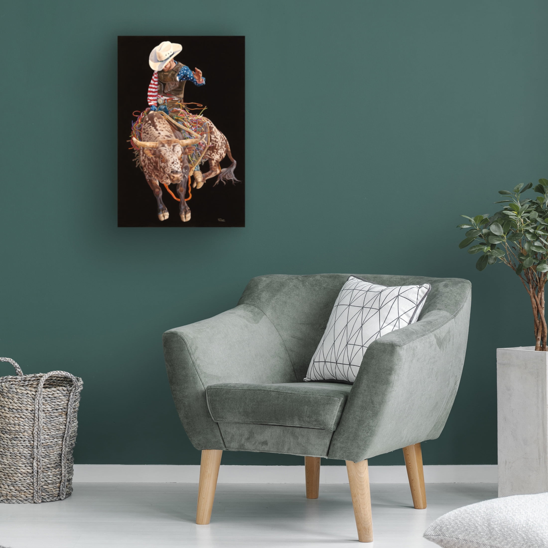 Canvas Wall Art - Delene Lambert 'Rocking the Rodeo' Wall Art for Living Room, Bedroom, or Office Décor by Trademark Fine Art - 22 x 32 Inches