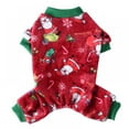thumbnail image 4 of Pet Dog Christmas Pajamas Flannel Cold Weather Jumpsuit for Small And Medium Dogs - Red S, 4 of 8