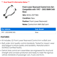 thumbnail image 2 of Front Lower Rearward Control Arm Set - Compatible with 1997 - 2003 BMW 540i Base 1998 1999 2000 2001 2002, 2 of 2