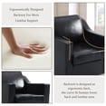 thumbnail image 2 of High Back Swivel Accent Chair with Plump Back Pillow, PU Leather Swivel Armchair for Living Room, Comfy Vintage Barrel Chair for Adults(Leather Black, Set of 2), 2 of 6
