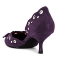 thumbnail image 3 of FSJ Women Graceful Kitten Low Heels D'Orsay Pumps Bowknot Pointed Closed Toe Slip-On Metal Ring Sandals Party Casual Shoes Size 8 Purple, 3 of 4