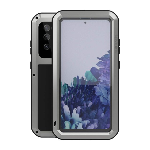 LOVE MEI Funda militar resistente para Samsung Galaxy S20 FE 0.18 oz con protector de pantalla de vidrio templado a prueba de golpes, polvo, arañazos, metal híbrido y gel de silicona, cubierta de cuer