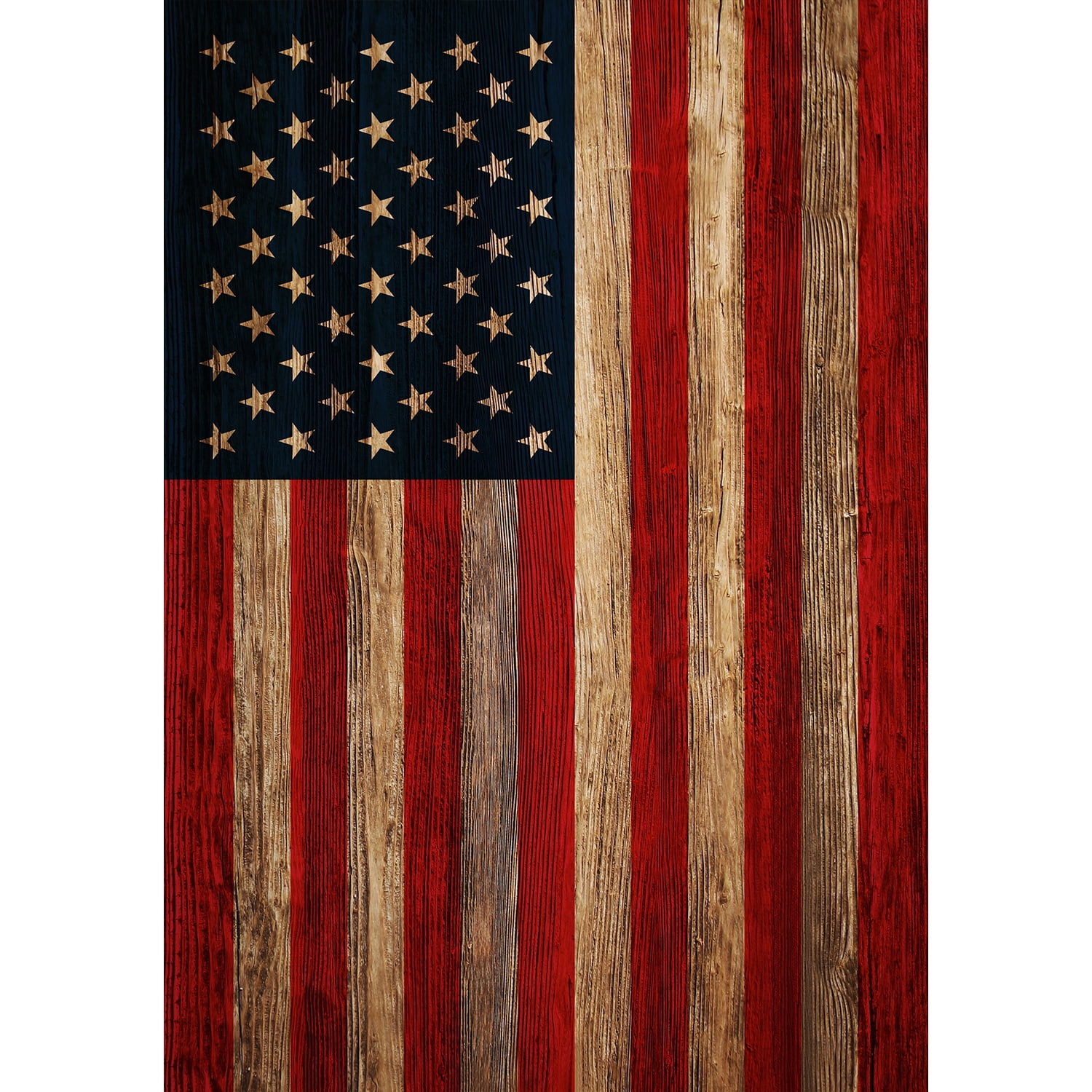 America Forever Rustic American House Flag 28 x 40 Inch Outdoor, Yard Decorative Patriotic America USA 4th of July Independence Memorial Day Stars Stripes Double Sided House Flag