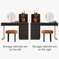 thumbnail image 2 of Lartis Premium Makeup Vanity Table, Storage Dressing Table,Vanity Desk,Dresser Set with Solid Wood upholstered Stool, LED Mercury Mirror, Built-in Sensor Light, USB Socket,Easy Assembly, 2 of 13
