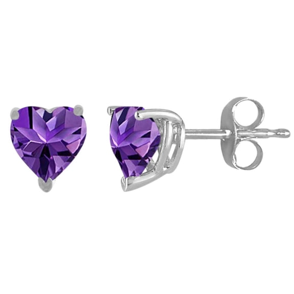 Mauli Jewels Ear Rings for Women 2 Carat 7MM Heart Shape blue topaz Earrings Carat 14k White Gold 4-prong