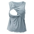 thumbnail image 2 of Youmylove Women Maternity Summer Sleeveless Ribbed Printed Nursing Tank Tops Pregnancy Vest For Breastfeeding With Pads Comfy, 2 of 7