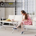 thumbnail image 5 of Aluminum Patio Furniture Set with Slim Armrests,5 Seat Modern Outdoor Conversation Set with Cushions and Coffee Table,Metal Patio Sofa Set White, 5 of 11
