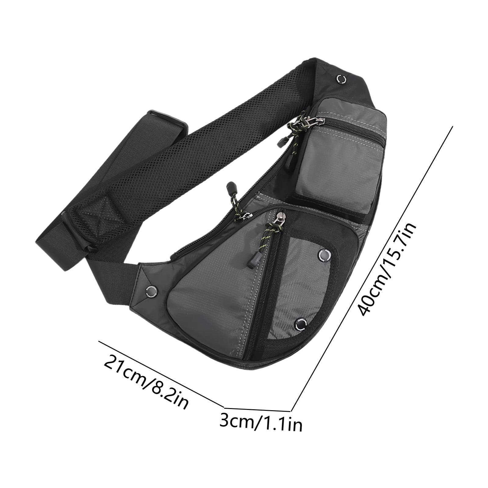 Waterproof Crossbody Sling Bag for Men & Women, Anti-Theft Chest Pack with Multiple Pockets for Travel, Commuting, Sports, and, Gray, by IHXORA