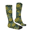 thumbnail image 3 of Picia Women Crew Soft Moisture-wicking Socks Marine Anchors And Compass Pattern Design Cotton Socks, One Size fit All, 3 of 9