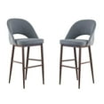 thumbnail image 1 of Executive Stool with PU Upholstery and Walnut Metal Frame – High Back Stool with Foot Rest, Mid-Century Style, Comfortable and Sturdy Seating for Offices and Modern Spaces, 1 of 3