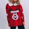 thumbnail image 2 of Utoimkio Women's Christmas Pullover Sweaters for Women Loose Long Sleeve Crewneck Reindeer Print Sweaters Winter Knitted Sweater Outwear Jumper Tops, 2 of 8