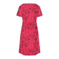 thumbnail image 6 of gljltg Summer Fashion Dress for Women Summer Short Sleeved Crewneck Tee Shirt Dress Casual Floral Print Beach Party Dress with Pockets, 6 of 8