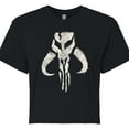 thumbnail image 3 of Star Wars - The Mandalorian Mando Icon  - Juniors Cropped Short Sleeve Graphic T-Shirt, 3 of 5
