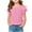 Pink, variant on Girls T Shirts Ruffle Short Sleeve Summer Pleated Crewneck Tops Tees Casual Blouses 5-14 Years