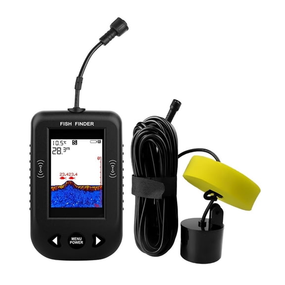Portable Fish Finder with LCD Display, 100M Depth, Wired & Waterproof for Lake Fishing
