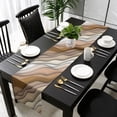thumbnail image 3 of Brown Ombre Table Runner 120 Inches Long, Modern Geometric Abstract Aesthetic Cream Kitchen Coffee Dining Table Decoration for Home Party Birthday Wedding Home Decor 13x120 Inches, 3 of 8
