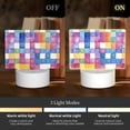 thumbnail image 2 of Rectangular Acrylic Lamp 5.9in×5.9in Luminous Lamp Bedside Lamp Soft And Not Dazzling 3 Kinds Of Light For Bookshelf Desk Nightstand Aliceblue Colorful Houndstooth Hand-Drawn Sketch_1, 2 of 8