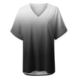 thumbnail image 4 of Fiudx Ofertas Flash Del Día Camisetas Holgadas de Manga Corta con Cuello En V Degradado Informal a La Moda para Mujer, 4 of 4