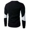 thumbnail image 2 of BXINGOHAI Mens Sport Sweatshirt Comfy Pullover Tops Patchwork Crewneck Long Sleeve Shirts Outdoor Athletic Workout Sweatshirts Black,M, 2 of 3