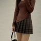 thumbnail image 4 of Gibobby faldas para mujer corta Falda de lana a cuadros de talle vintage de invierno para mujer(Café, S), 4 of 4