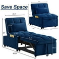 thumbnail image 2 of Four-in-one sofa bed, pull-out into a sofa bed, convertible sofa bed, with storage bag and adjustable backrest, comfortable folding sofa bed, suitable for living room (Navy), 2 of 7