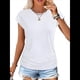 thumbnail image 1 of Camiseta de Corta con Cuello Redondo y Fruncido para Mujer, Color , Talla L, 1 of 6