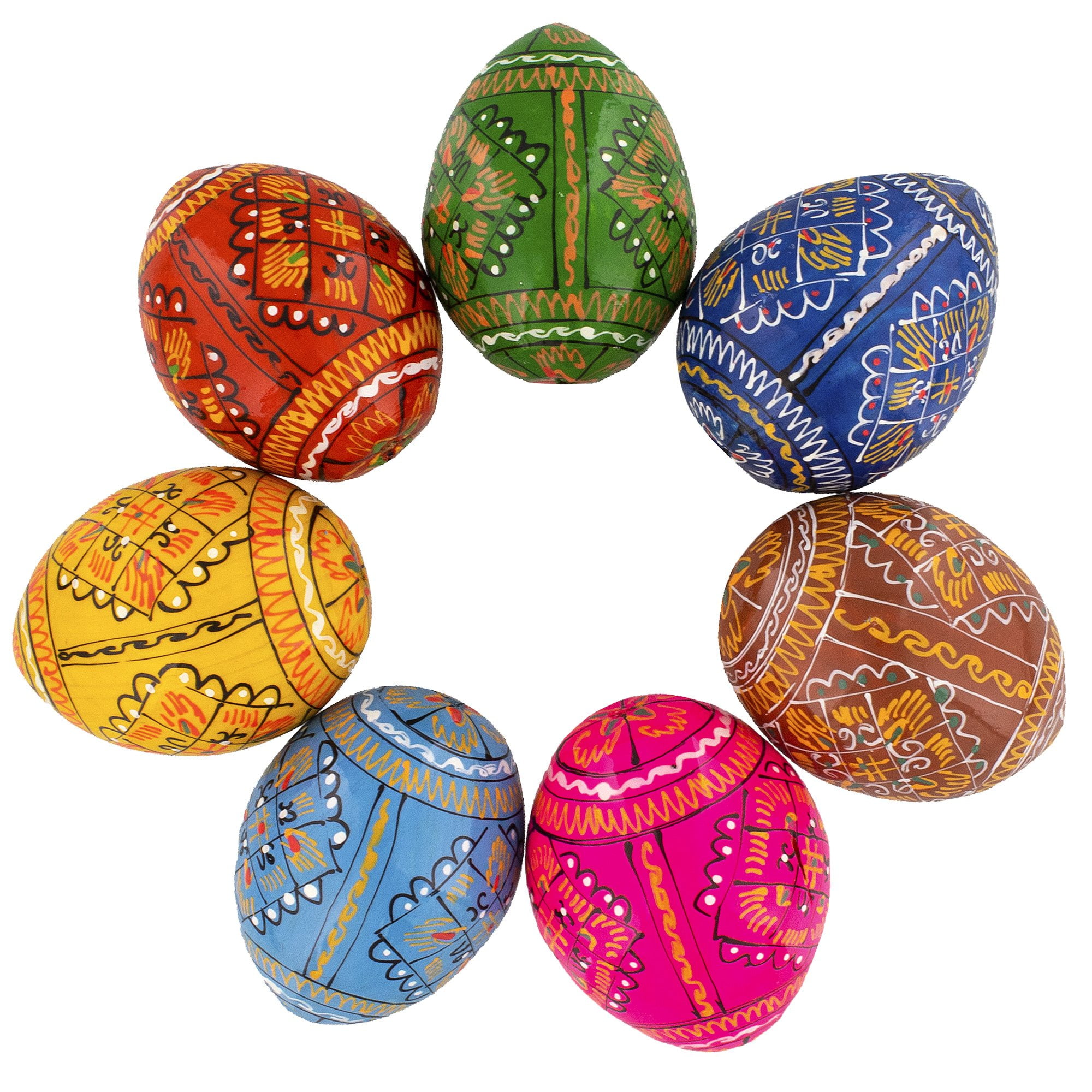 Bestpysanky Set Of 7 Wooden Ukrainian Easter Eggs Pysanky Collectible Figurines Home Kitchen Rayvoltbike Com