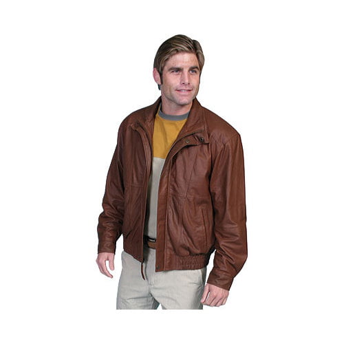 Men's Scully Featherlite Leather Jacket w/ Double Collar 48 - Walmart.com