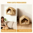 thumbnail image 6 of Wall Mounted Cat House, Cat Wall Furniture, Cat Wall Shelf with Washable Cushion, Natural, 6 of 6