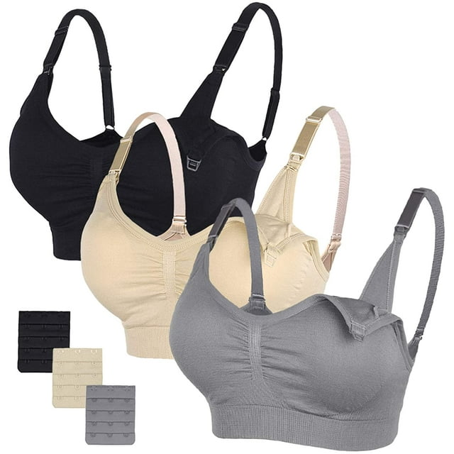 Body Silk Seamless Maternity Nursing Bra with Pads, Extenders & Clips