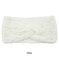 thumbnail image 4 of kurtrusly Polyester Tendance Perle Tricoté Bandeaux Croisés pour les Femmes Nouvelle Arrivée Réglable Multifonctions Blanc, 4 of 6