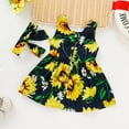 thumbnail image 2 of Adeawade Baby Girl Dresses Summer Dress Sleeveless Cartoon Floral Graphic Crewneck Flower Dresses Adorable Playsuit Size 6-12 Months Yellow, 2 of 8