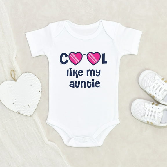 Niece Baby Clothes - Cool Like My Auntie Heart Sunglasses Baby Clothes - Aunt Baby Clothes